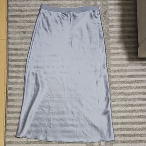 Elegant Silver Satin Skirt